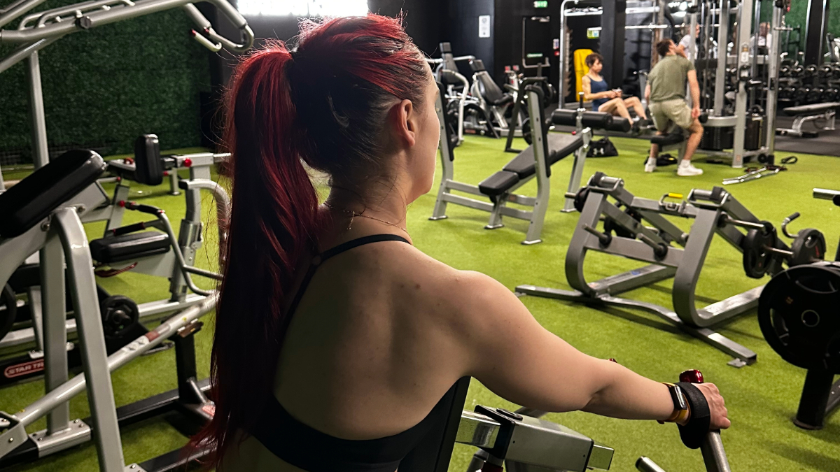 Client working through coached exercise session