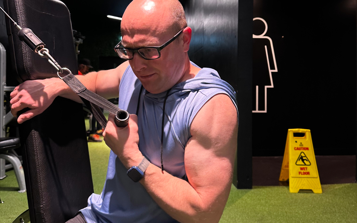 Client personal training progress session